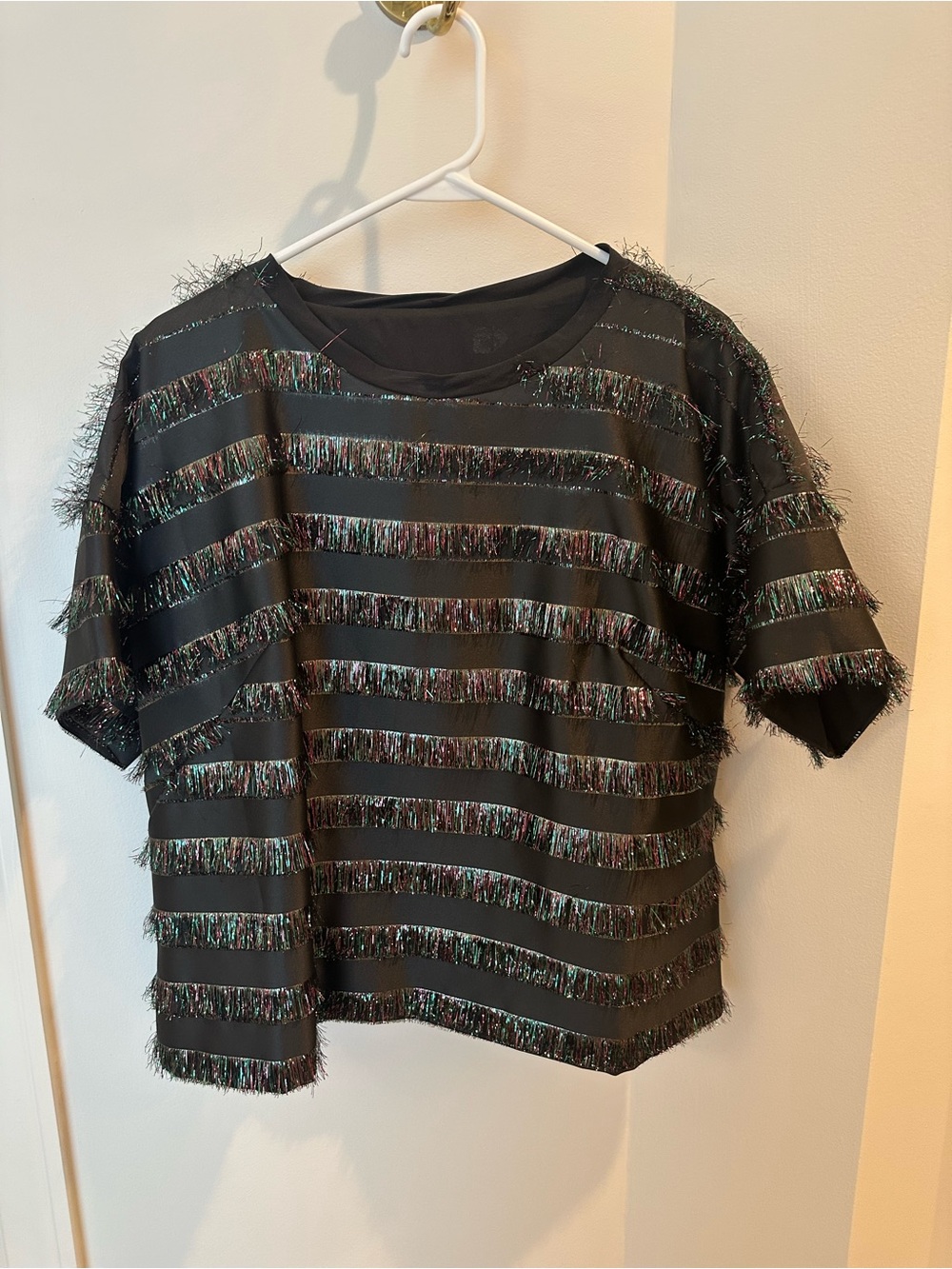 Designer, Silky top, with colorful fringe!